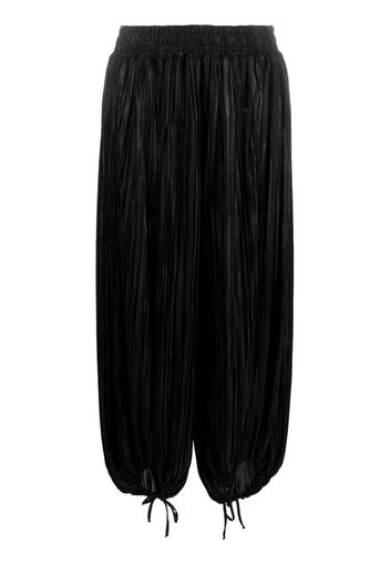 STYLAND metallic-effect pleated cropped trousers - Schwarz