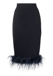 Styland feather-trim high-waisted skirt - Schwarz
