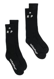 STYLAND intarsia-knit logo socks - Schwarz