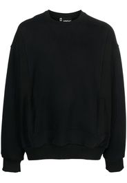 STYLAND Fleece-Sweatshirt mit Rundhalsausschnitt - Schwarz