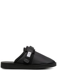 Suicoke logo patch slippers - Schwarz