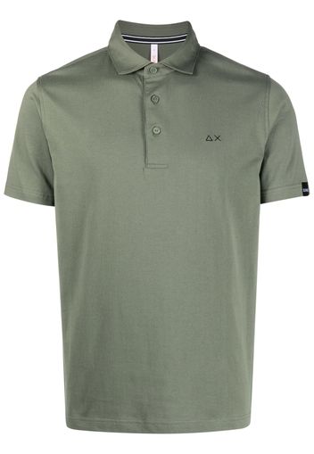 Sun 68 embroidered-logo cotton polo shirt - Grün