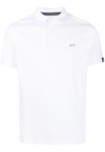 Sun 68 embroidered-logo cotton polo shirt - Weiß