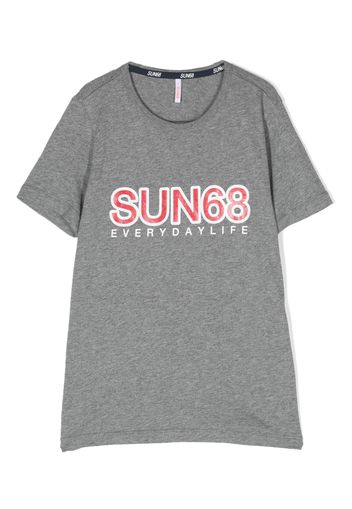 Sun 68 logo-print T-shirt - Grau