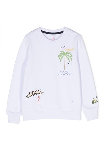 Sun 68 palm-tree printed sweatshirt - Weiß