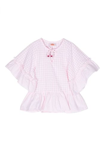 Sundek Karierte Bluse mit Rüschen - Rosa