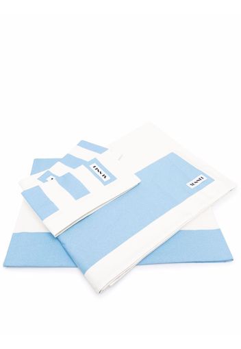 Sunnei two-tone cotton bedding set - Blau