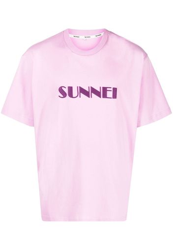 Sunnei embroidered-logo cotton T-shirt - Rosa