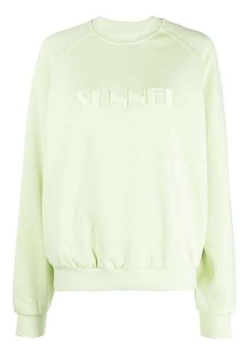 Sunnei Sweatshirt mit Logo-Stickerei - Grün