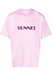 Sunnei embroidered-logo cotton T-shirt - Rosa