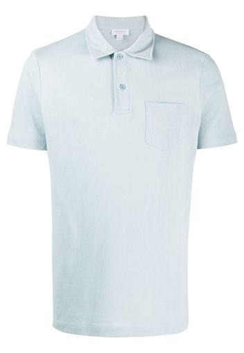 Sunspel Kurzärmeliges Poloshirt - Blau