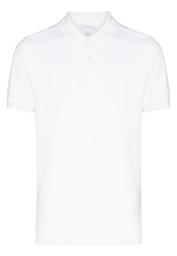 Sunspel Kurzärmeliges Poloshirt - Weiß