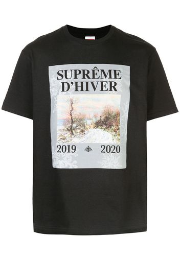 Supreme T-Shirt mit "D'Hiver"-Print - Schwarz