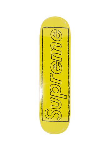 Supreme x Kaws Skateboard mit Logo - Gelb