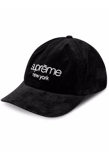 Supreme corduroy classic logo cap - Schwarz