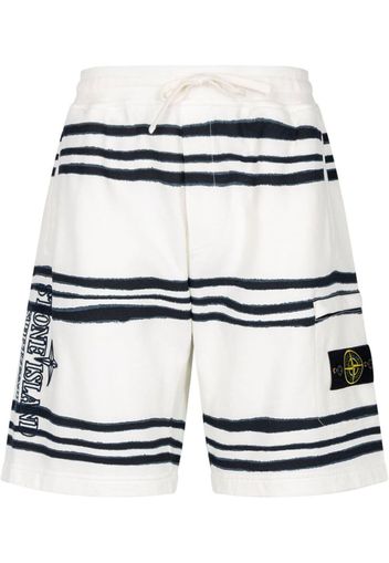 SUPREME x Stone Island striped shorts - Weiß