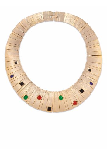 Susan Caplan Vintage 1970s Les Bernard gemstone-embellished choker necklace - Gold