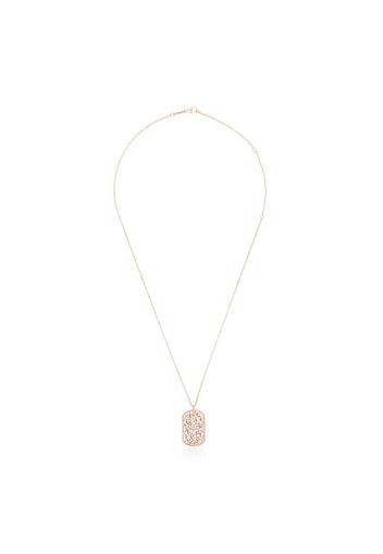 Suzanne Kalan 18kt rose gold diamond tag necklace - METALLIC