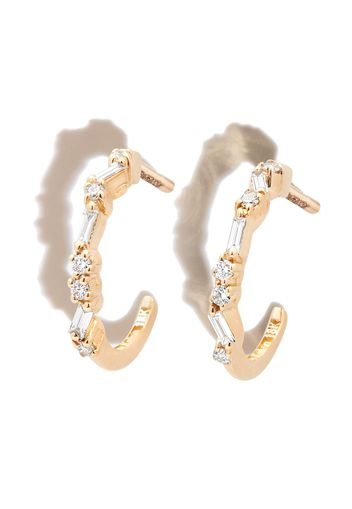 Suzanne Kalan 18kt yellow gold diamond hoop earrings