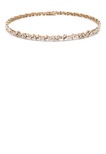 Suzanne Kalan 18kt ZigZag Goldchoker mit Diamanten