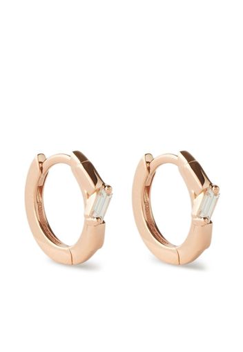 Suzanne Kalan 18kt rose gold diamond huggie earrings - Rosa