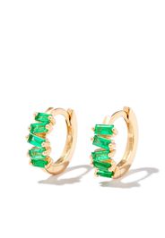 Suzanne Kalan 18kt yellow gold emerald huggie earrings