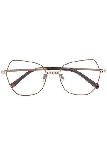 Swarovski Oversized-Brille mit Kristallen - Gold