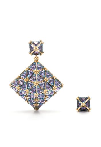 Swarovski Curiosa asymmetric drop earrings - Blau