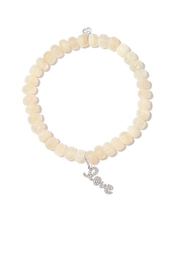 Sydney Evan 14kt yellow gold Love Script moonstone and diamond bracelet - Silber