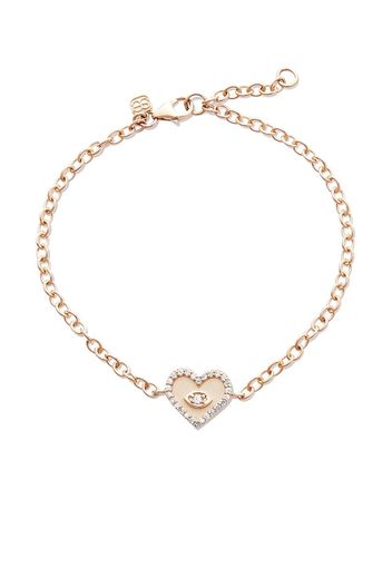 Sydney Evan 14kt yellow gold heart evil eye charm bracelet