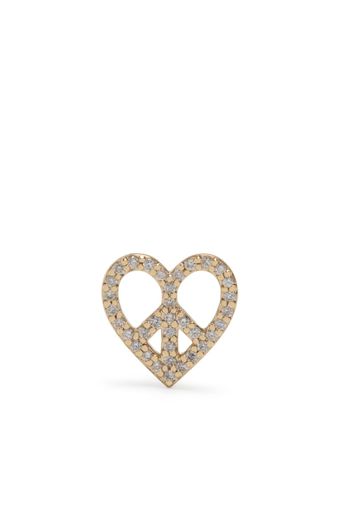 Sydney Evan 14kt yellow gold Peace Heart diamond earring