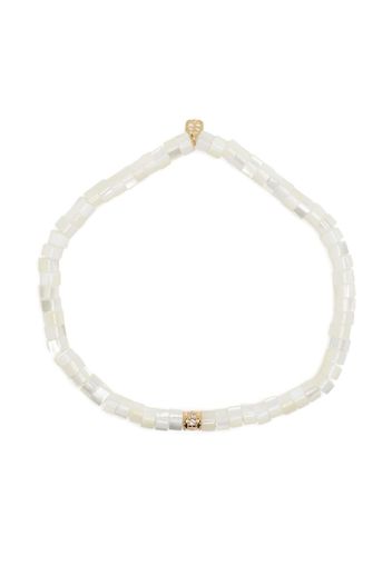 Sydney Evan 14kt yellow gold pearl and diamond bracelet - Weiß