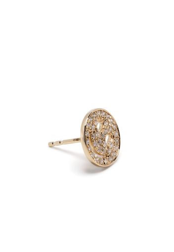 Sydney Evan 14kt yellow gold Happy Face diamond stud earring