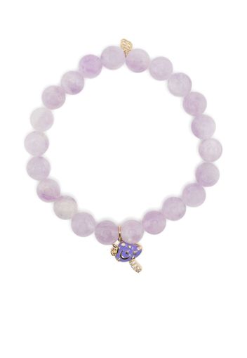 Sydney Evan 14kt yellow gold amethyst charm bracelet - Violett