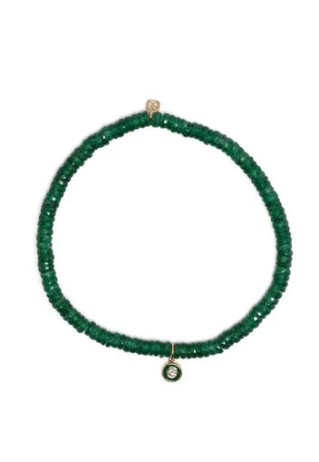 Sydney Evan 14kt yellow gold aventurine beaded bracelet - Grün