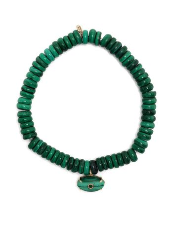 Sydney Evan 14kt yellow gold malachite beaded bracelet - Grün