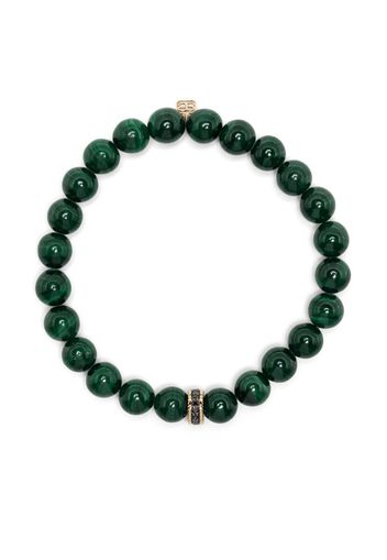 Sydney Evan 14kt yellow gold malachite emerald beaded bracelet - Grün