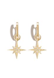 Sydney Evan 18kt yellow gold Starburst charm diamond hoop earrings