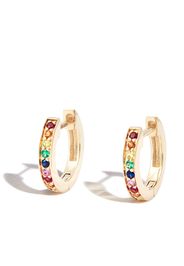 Sydney Evan 14kt yellow gold Rainbow Pavé huggie earrings