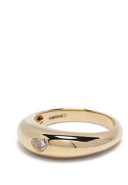 Sydney Evan 14kt yellow gold Puffy Band diamond signet ring