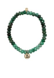 Sydney Evan 14kt yellow gold Buddha Coin emerald beaded bracelet - Grün