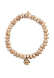 Sydney Evan 14kt yellow gold Evil Eye beaded bracelet - Nude