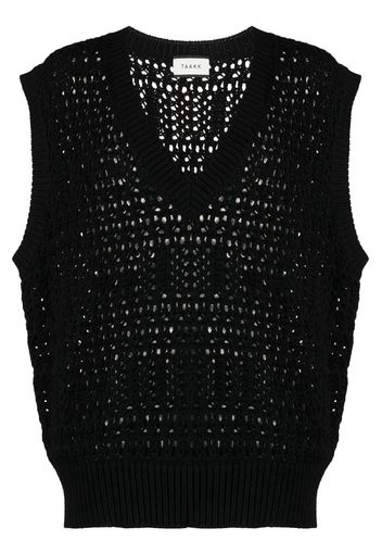 Taakk cotton knit vest - Schwarz