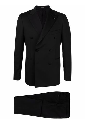 Tagliatore fitted double-breasted suit - Schwarz