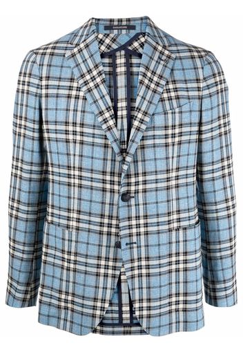 Tagliatore check-print single-breasted jacket - Blau