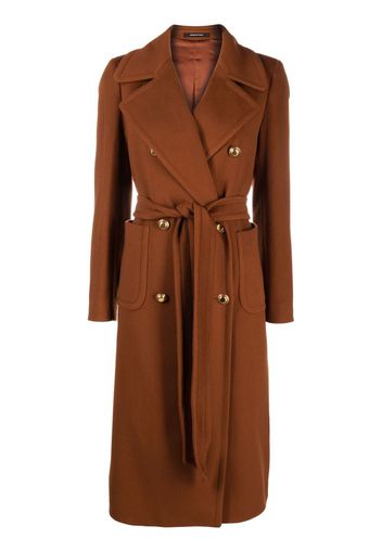 Tagliatore double-breasted belted coat - Braun