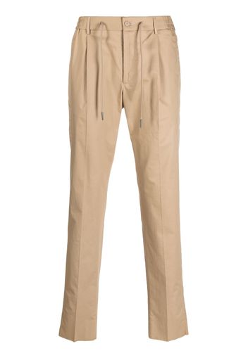 Tagliatore drawstring straight-leg chinos - Nude