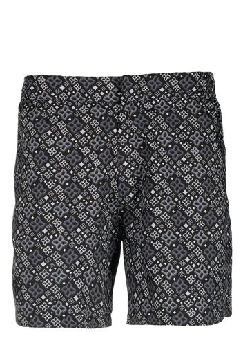 Tagliatore Badeshorts mit abstraktem Muster - Schwarz