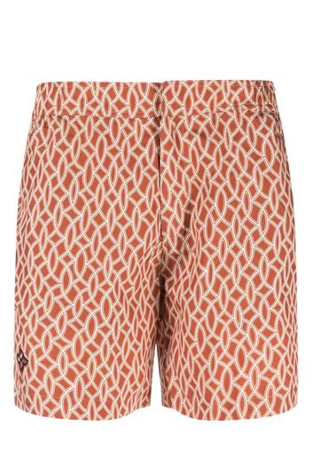 Tagliatore abstract-pattern swim shorts - Orange