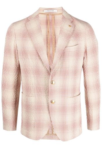 Tagliatore plaid-check print blazer - Orange